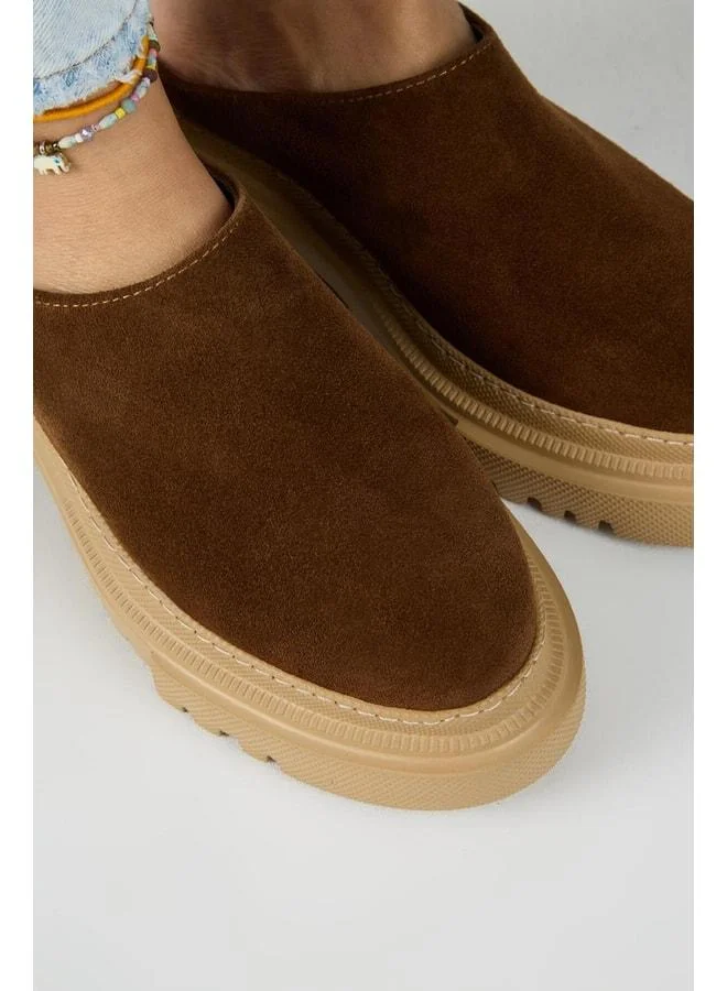 Manijero  Bianca Women's Genuine Leather Flat Sole Taba Slippers. for Women | Best Price UAE