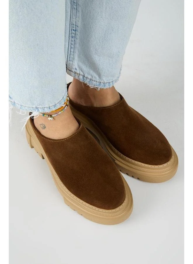 Manijero  Bianca Women's Genuine Leather Flat Sole Taba Slippers. for Women | Best Price UAE
