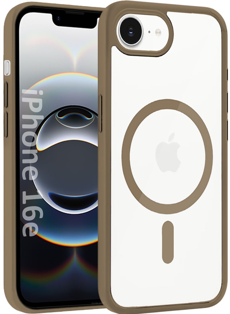 CATANES iPhone 16E Case Cover Ultra Durable MagSafe Shockproof Slim and Scratch Resistant Premium MagSafe Case - Clear/Desert Titanium - Image 1