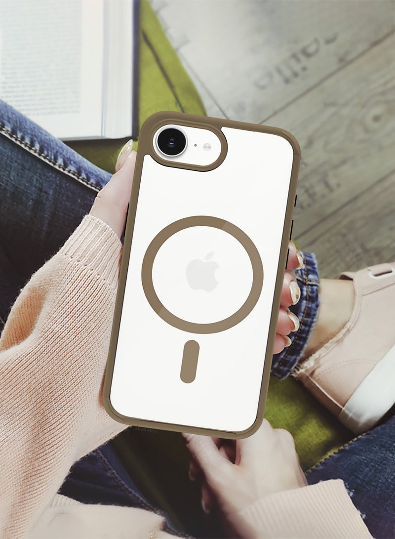 CATANES iPhone 16E Case Cover Ultra Durable MagSafe Shockproof Slim and Scratch Resistant Premium MagSafe Case - Clear/Desert Titanium - Image 2
