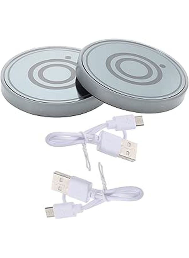 2 Pack Car Cup Holder LED Coaster Lights USB Powered Soft Ambient Illumination - Image 1