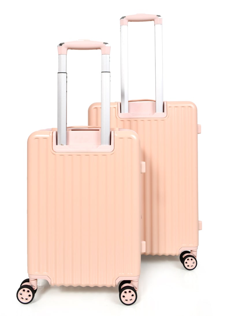 MORANO Morano Hard-Side Women Luggage Made of Polycarbonate Lightweight 4 Double Wheeled Suitcase with Built-In TSA type lock (2-Set, Pink) Size 20''+24'' Inches. - Image 4