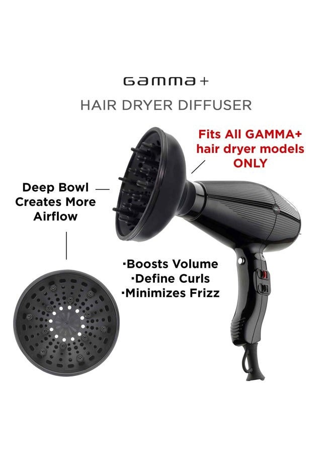 Gamma+ Professional Hair Dryer Diffuser Attachment, Fits Only Gamma+ Dryer Models Black - Image 3