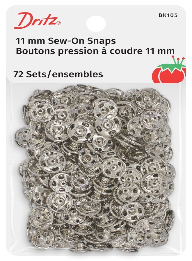 Dritz Sew On Snaps Nickel 72 Sets Fasteners, Size 1, 72ct - Image 1