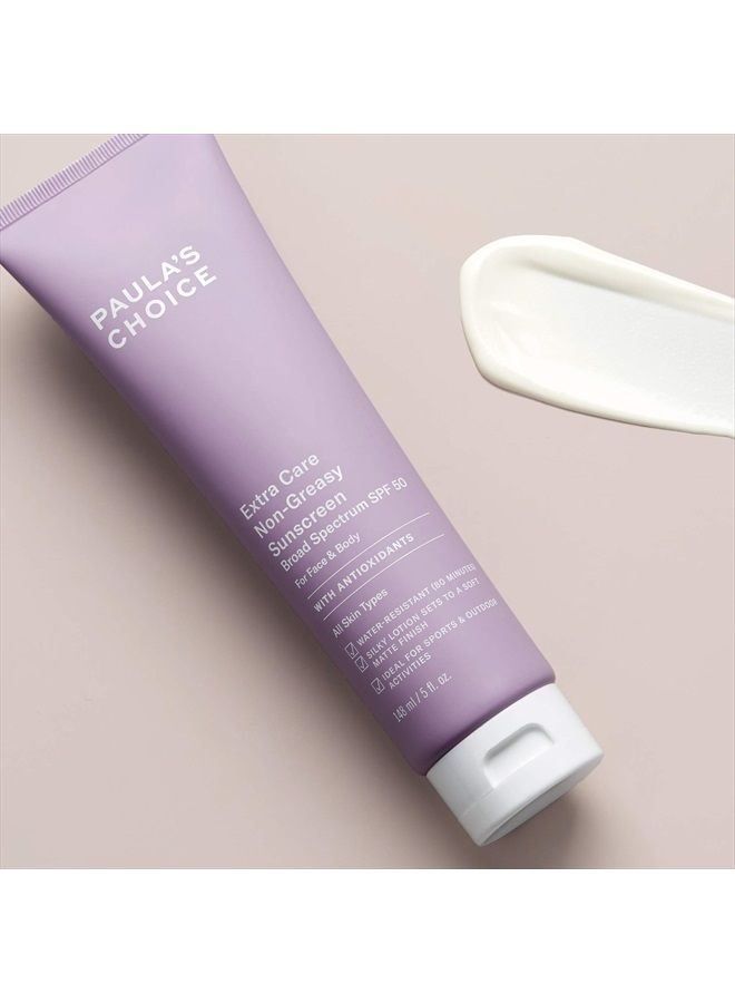 PAULA'S CHOICE واقي شمس غير دهني، خالي من الزيت للوجه والجسم SPF 50، حماية من UVA و UVB، مقاوم للماء والعرق، 5 أونصات - Image 2