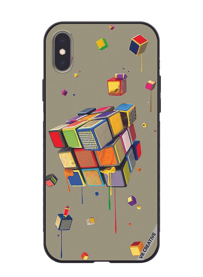 VR CREATIVE Protective Case Cover For Apple iPhone X/XS Cubes Design Multicolour - Image 1