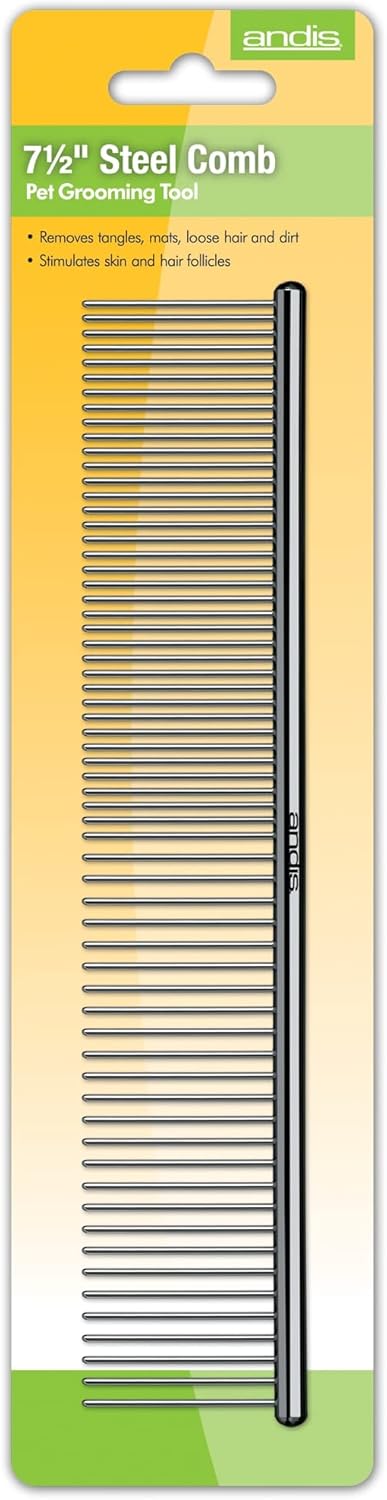 Andis 65730 StainlessSteel Comb for Knots Mats  Loose Hair Removal  Effective Dematting Tool Comfortable Lightweight Portable  Safe for Dogs Cats  Pets  Silver 712Inch - Image 3