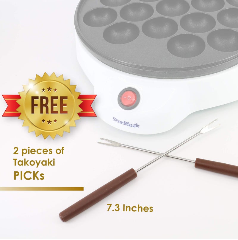 StarBlue Takoyaki Maker - Electric Machine for Japanese Octopus Balls with FREE Picks - Easy to Operate, AC 120V 50/60Hz 650W - Image 3