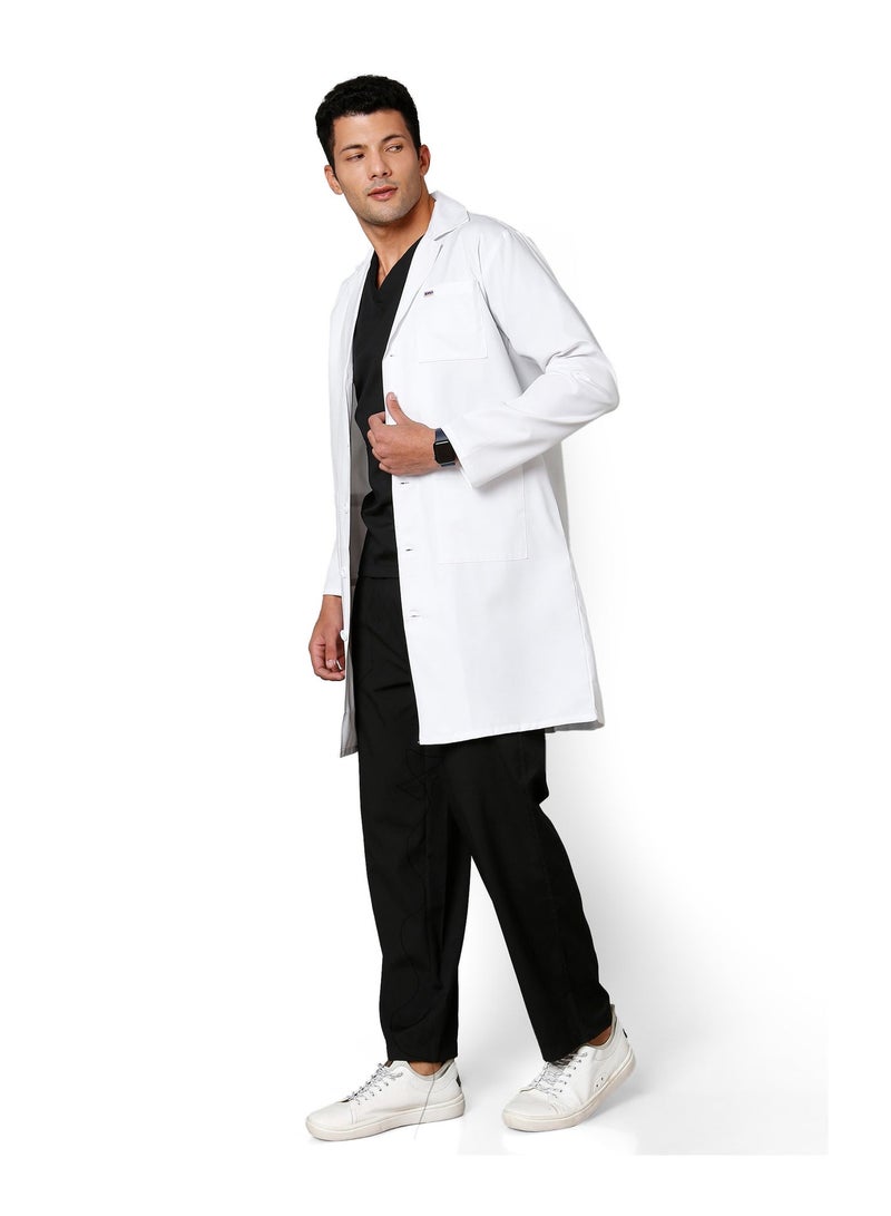 KNYA Men's Lab Coat | Apron | Long Sleeves | 3 Pockets | Uniform for Doctors - Image 1