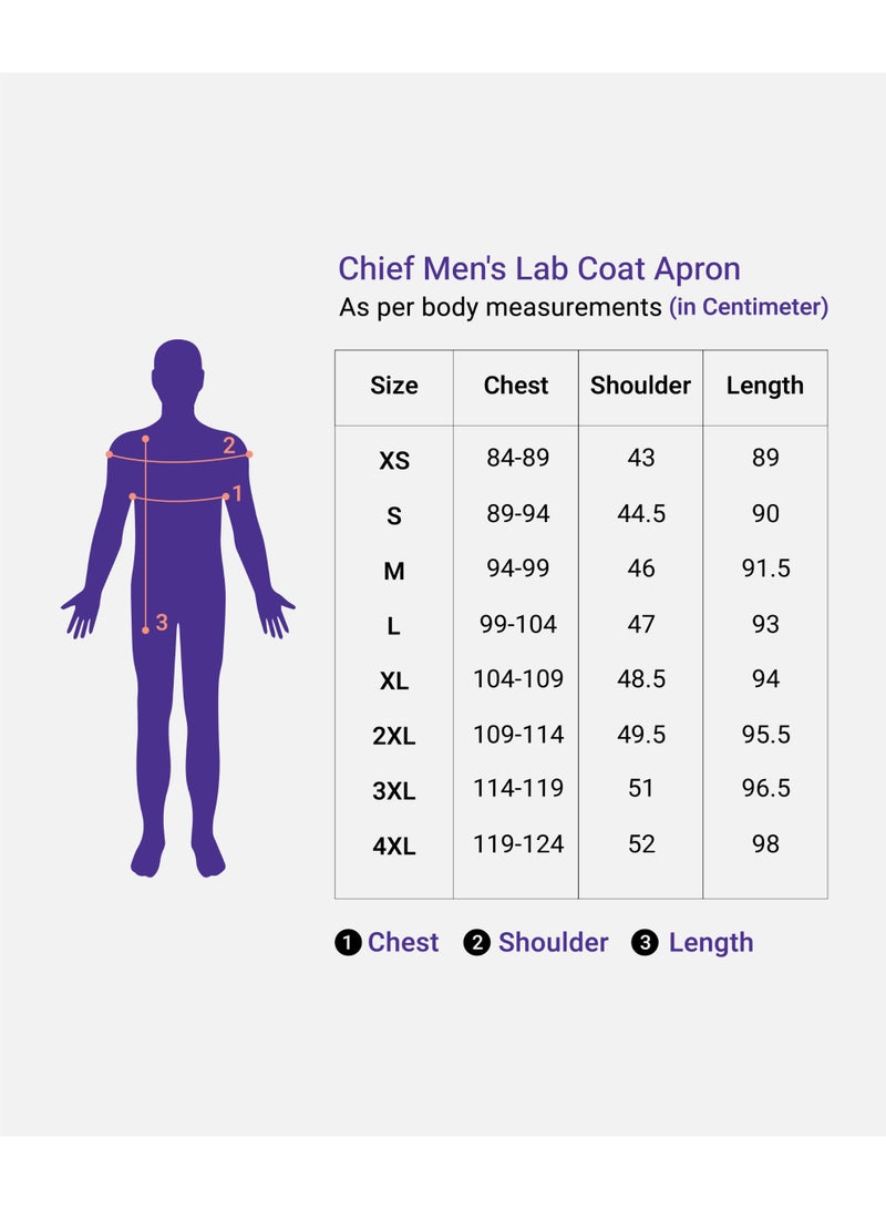 KNYA Men's Lab Coat | Apron | Long Sleeves | 3 Pockets | Uniform for Doctors - Image 5
