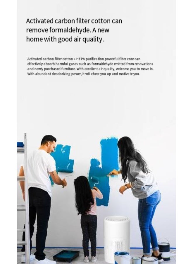 Home air purifier with blue light negative ion purification, capable of filtering pollen and dust, small bedroom air purifier. - Image 3