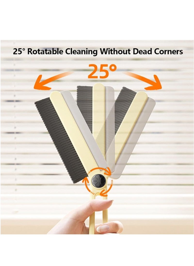 SYOSI Multi-Function Rotating Crevice Cleaning Brush, Hard Bristle Crevice Cleaning Brushes with Scraper, Bathroom Gap Brush, Household Rotating Crevice Cleaning Tool (2pcs) - Image 2