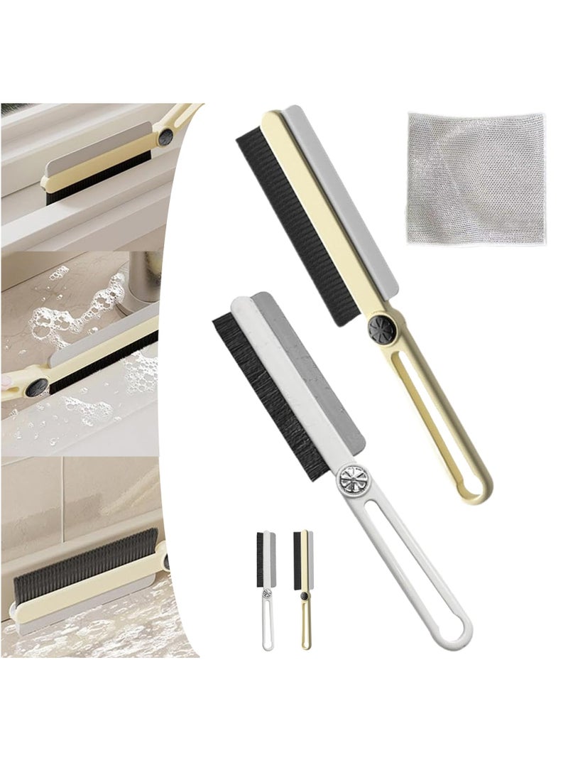 SYOSI Multi-Function Rotating Crevice Cleaning Brush, Hard Bristle Crevice Cleaning Brushes with Scraper, Bathroom Gap Brush, Household Rotating Crevice Cleaning Tool (2pcs) - Image 1