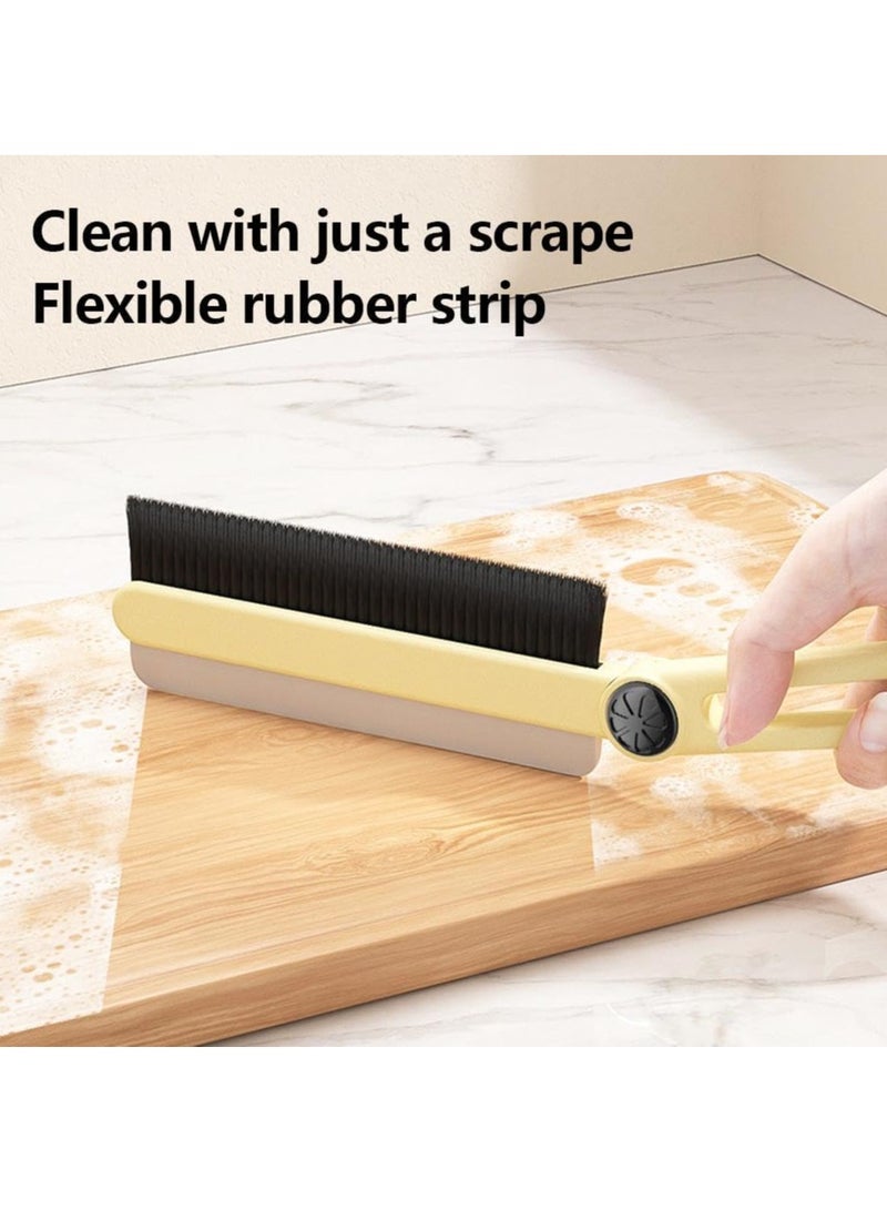 SYOSI Multi-Function Rotating Crevice Cleaning Brush, Hard Bristle Crevice Cleaning Brushes with Scraper, Bathroom Gap Brush, Household Rotating Crevice Cleaning Tool (2pcs) - Image 3