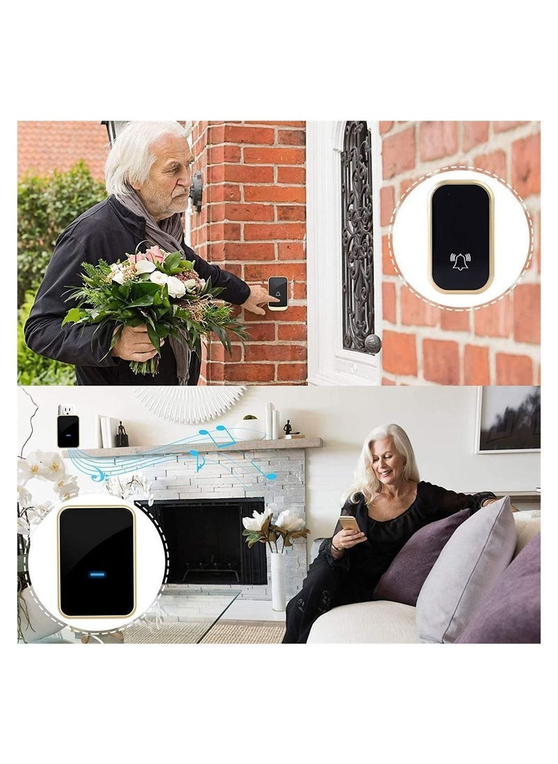 Y&D - Wireless Doorbell, Self-Powered Battery-Free Doorbell Kit, Humidity Temperature Time All-in-One Machine with 38 Melody 4 Volume, Suitable for Home, School, Office - Image 1