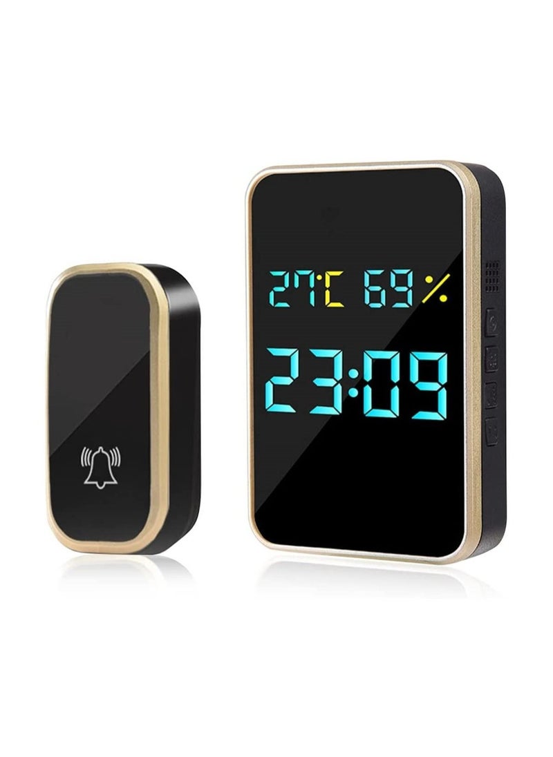 Y&D Wireless Doorbell, Self-Powered Battery-Free Doorbell Kit, Humidity Temperature Time All-in-One Machine with 38 Melody 4 Volume, Suitable for Home, School, Office  - Image 1