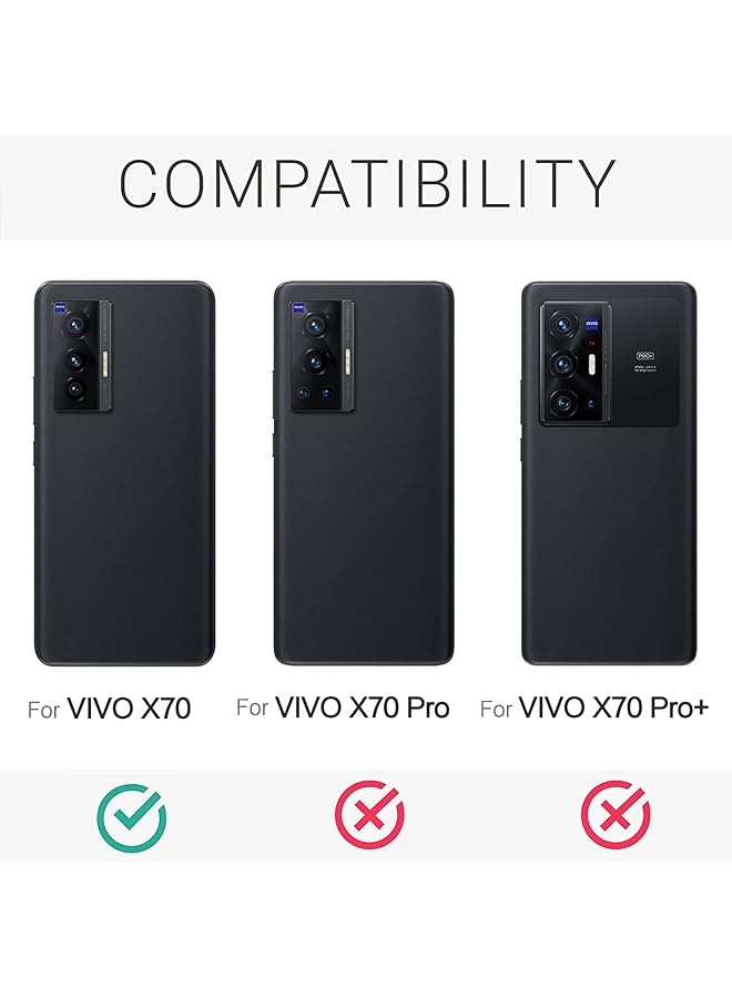erorex Compatible With Vivo X70 5G Case Ultra Slim Thin Anti Fingerprint Protective Phone Cover For Vivo X70 5G 6.56 Inch Black - Image 2