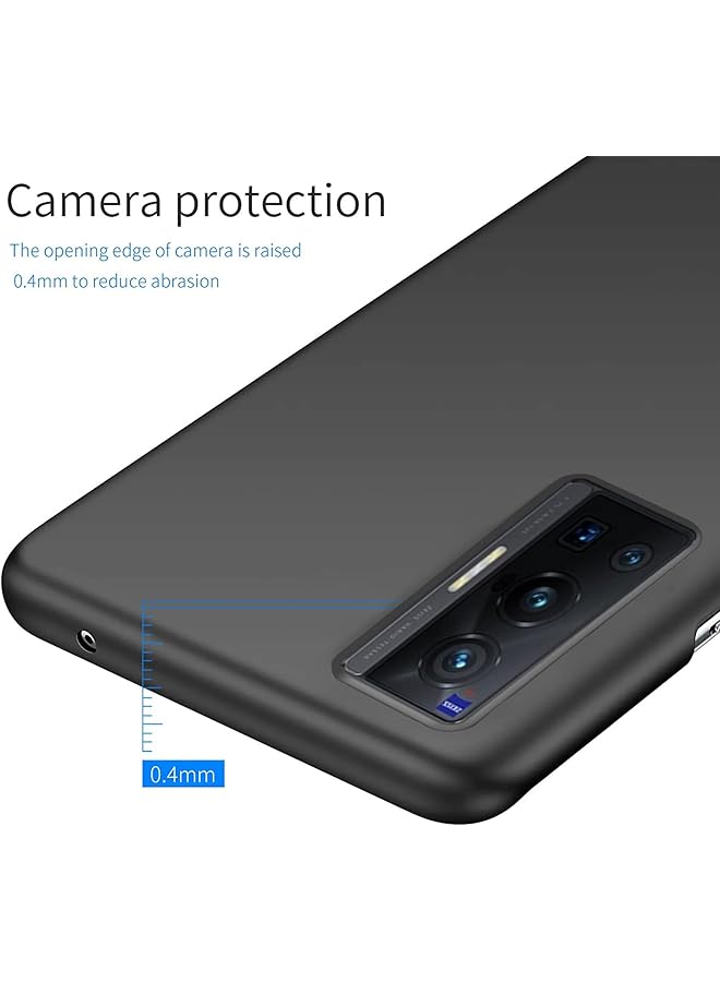 erorex Compatible With Vivo X70 5G Case Ultra Slim Thin Anti Fingerprint Protective Phone Cover For Vivo X70 5G 6.56 Inch Black - Image 3