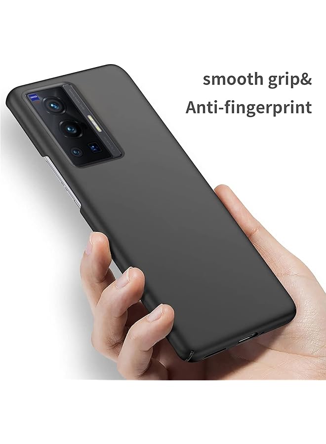 erorex Compatible With Vivo X70 5G Case Ultra Slim Thin Anti Fingerprint Protective Phone Cover For Vivo X70 5G 6.56 Inch Black - Image 5