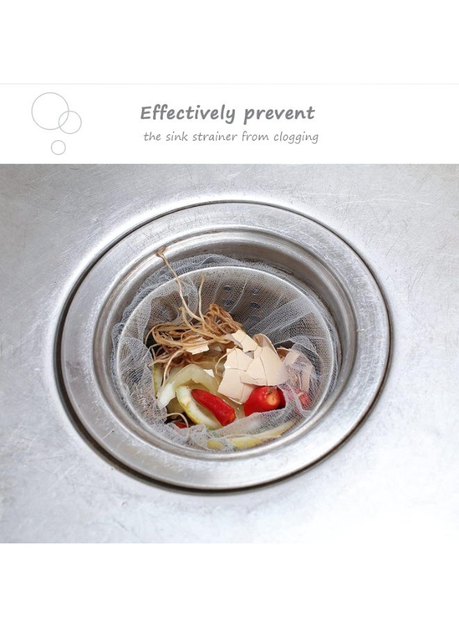 Generic Disposable Sink Strainer Bags – Elastic Mesh Nets for Kitchen Drain Basket, Catch Food Scraps & Hair, Anti-Clog, Easy Clean-Up – White – 1 Set - Image 2