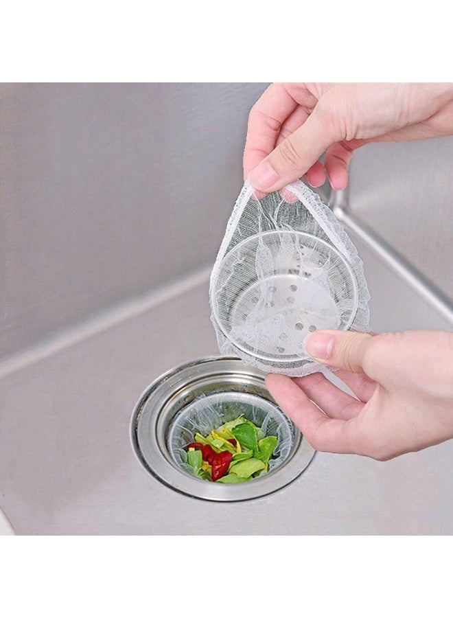 Generic Disposable Sink Strainer Bags – Elastic Mesh Nets for Kitchen Drain Basket, Catch Food Scraps & Hair, Anti-Clog, Easy Clean-Up – White – 1 Set - Image 5