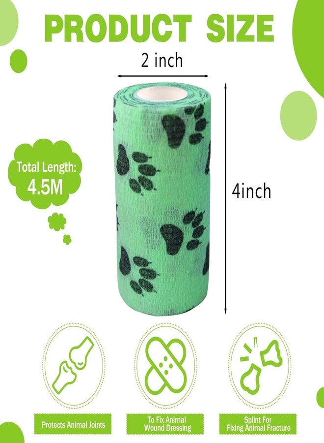 Massmot Pack Of 4 Cohesive Bandage, 4Inch X 4.5Mtr Vet Tape Wrap, Self Adhesive Bandage Wrap, Non-Woven First Aid Tape For Person Dogs Horses Cat And Other Animal Ankle Sprains u0026 Swelling - Multicolor - Image 5
