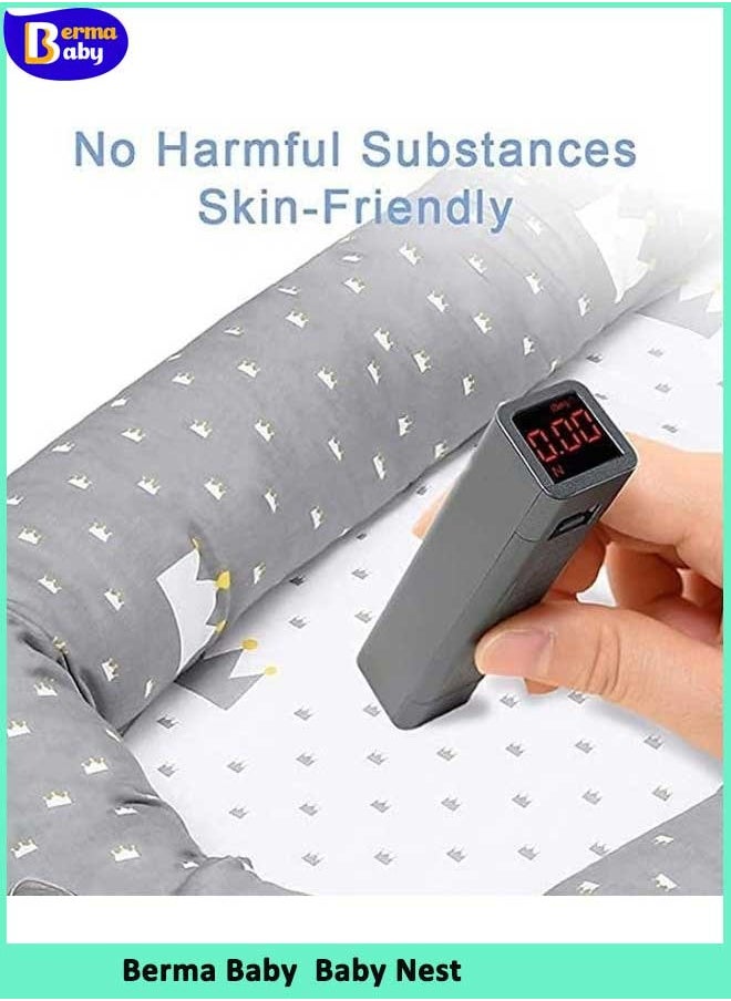 Berma Baby - Baby Nest,  Baby Nest Pod for Newborn, Soft Sleeping Cribs Cuddle Pads with Pillow, 100% Cotton Swaddling Wrap for Newborn & Babies - Image 1