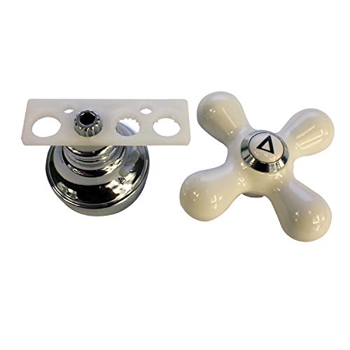 Danco 46004 Cross-Arm Tub/Shower & Sink Faucet Handle, Fits 2-3 Handle Faucets, DOES NOT FIT DELTA & MOEN FAUCETS, Chrome/White Porcelain, 2.25 H (Pack of 1) - Image 5