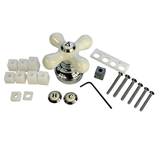 Danco 46004 Cross-Arm Tub/Shower & Sink Faucet Handle, Fits 2-3 Handle Faucets, DOES NOT FIT DELTA & MOEN FAUCETS, Chrome/White Porcelain, 2.25 H (Pack of 1) - Image 4