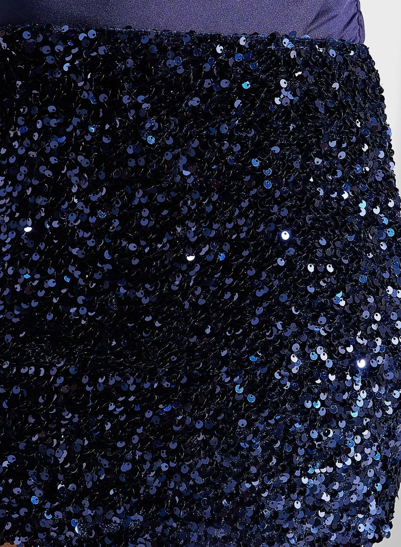 4th & Reckless Sequin Knitted Skirt