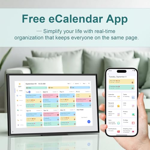 Canupdog 15.6 Inch Digital Calendar Wall Planner 2026-2027 – HD Touchscreen Smart Photo Display for Family Schedules, 32GB Electronic Calendar Chore Chart + To-do List, Gifts for Women Mom - Image 5