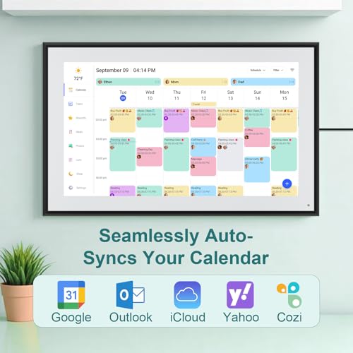 Canupdog 15.6 Inch Digital Calendar Wall Planner 2026-2027 – HD Touchscreen Smart Photo Display for Family Schedules, 32GB Electronic Calendar Chore Chart + To-do List, Gifts for Women Mom - Image 3