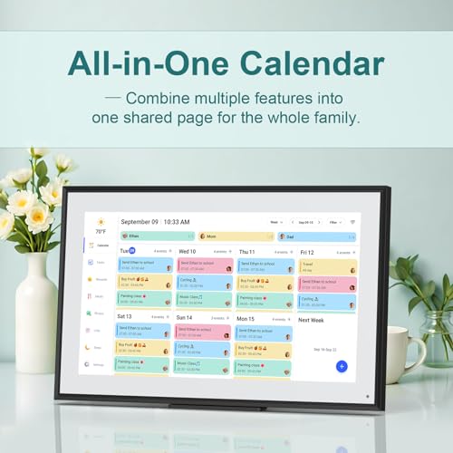 Canupdog 15.6 Inch Digital Calendar Wall Planner 2026-2027 – HD Touchscreen Smart Photo Display for Family Schedules, 32GB Electronic Calendar Chore Chart + To-do List, Gifts for Women Mom - Image 2