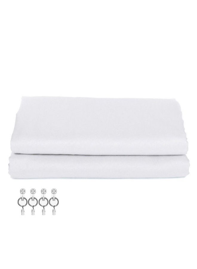 FlashHawk 3*3m/10*10ft Professional White Screen Backdrop Studio Photography Background with 4 Non-Marking Nails and Clips for Portrait Product Shooting - Image 1