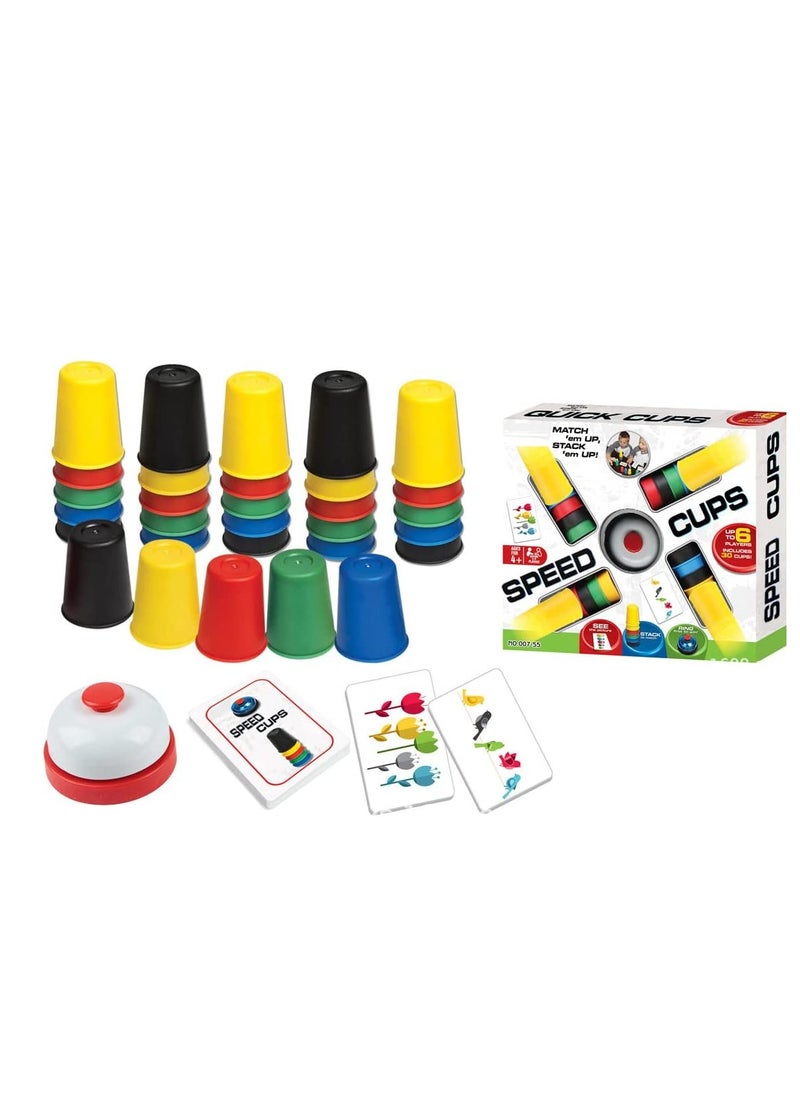 Spin Master Games - Kids Quick Cup Game Classic Cup Game with 24 Photo Cards 20 Cup Bell and Fun Interactive Game Instructions for Parents and Children to Improve Hand and Eye Movement Coordination and Color Learning - Image 1