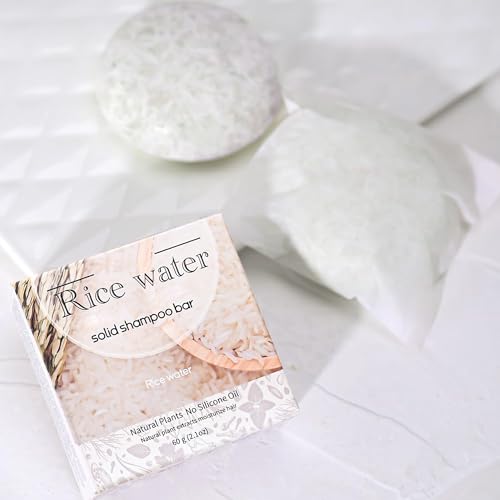 DLZZRS Rice Water Shampoo Bar for Deep Cleaning, Hydrating & Moisturizing Dry Hair, Natural Solid Soap Shampoo for All Hair Types, 2.1oz - Image 2