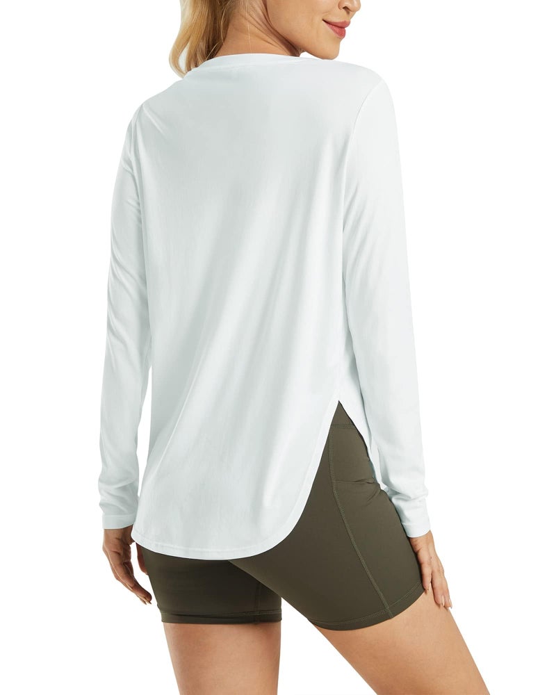 G4Free Women's UPF 50+ UV Sun Protection Long Sleeve Shirt Running Hiking Athletic T-Shirt Lightweight Quick Dry(White,S) - Image 5