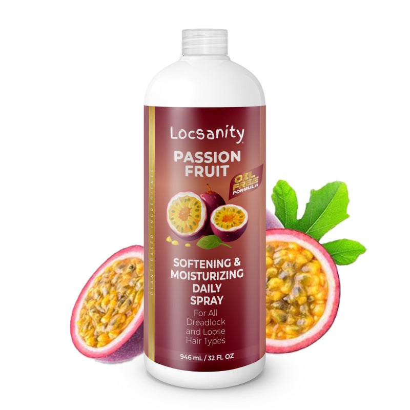 Locsanity Daily Moisturizing Spray for Dull Dry Locs  Jumbo Size Passion Fruit Hair and Scalp Moisturizer for Dreadlocks Sisterlocks Microlocks Braids to Control Oil and Frizz 32 fl oz