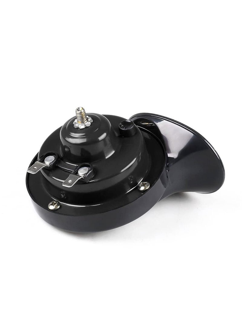 2PCS Super Loud Train Horns, Car Air Electric Snail Double Horn, 12V Waterproof Air Horns Replacement Kit, Automotive Accessories Universal for Car, Motorcycle, Truck, Bike, Boat (Black)