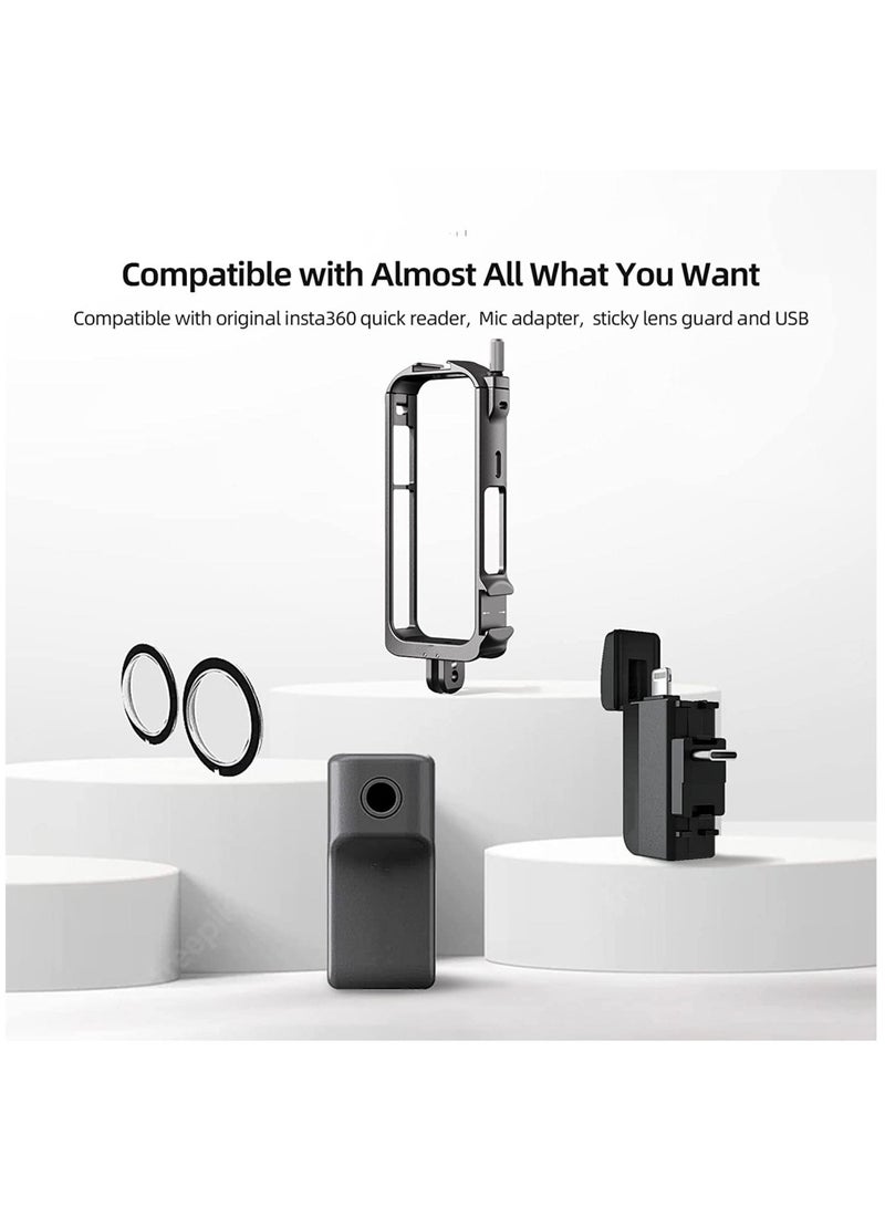 Aluminum Protective Cage for Insta360 ONE X3, Lightweight 45g Metal Housing with Cold Shoe Mount for Enhanced Durability and Versatile Mounting Options. - Image 5