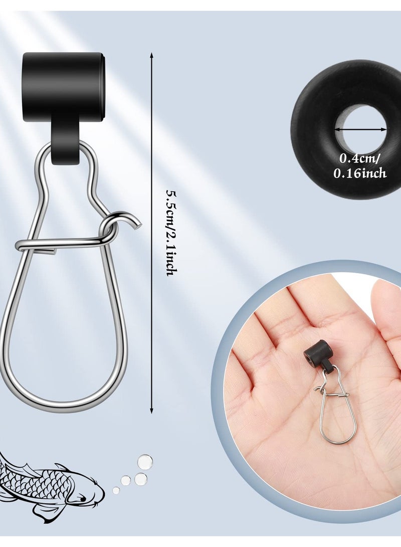 Excefore 50 Pieces Fishing Line Sinker Slides with Duo Lock Fishing Clips with Duo Lock Clips and Hooked Snaps for Easy Tackle Connection - Image 2