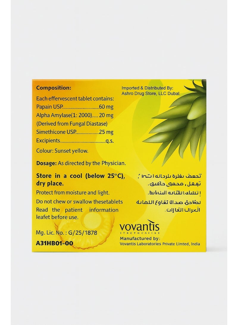 Fizzizyme Effervescent Tablets 32 S (Pineapple Flavour) - Image 2