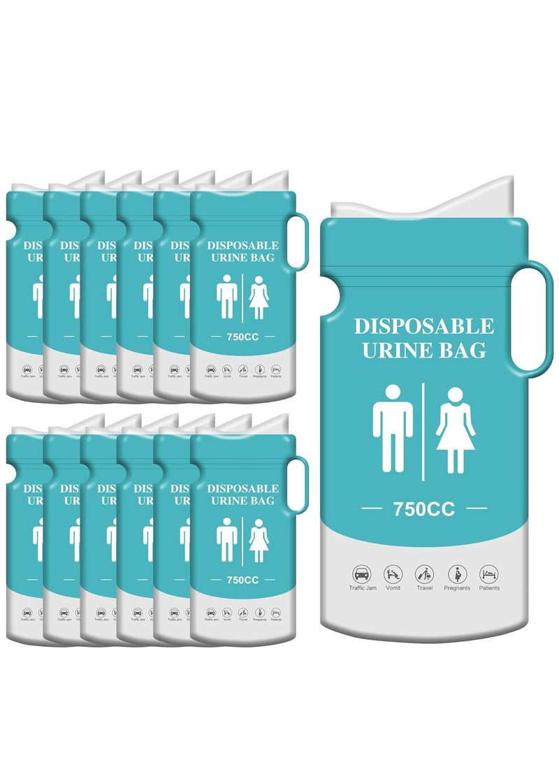 Captaintech Emergency Disposable Urinal Bags 750ML 12Pcs Trave Traffic Jam Portable Toilet Bag Camping Pee for Travel Hiking Men Women Kids - Image 1