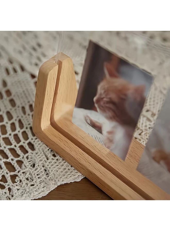 Classic Solid Wood Acrylic Photo Frame For 6 Inch Pictures Tabletop Display Home Decor - Image 5