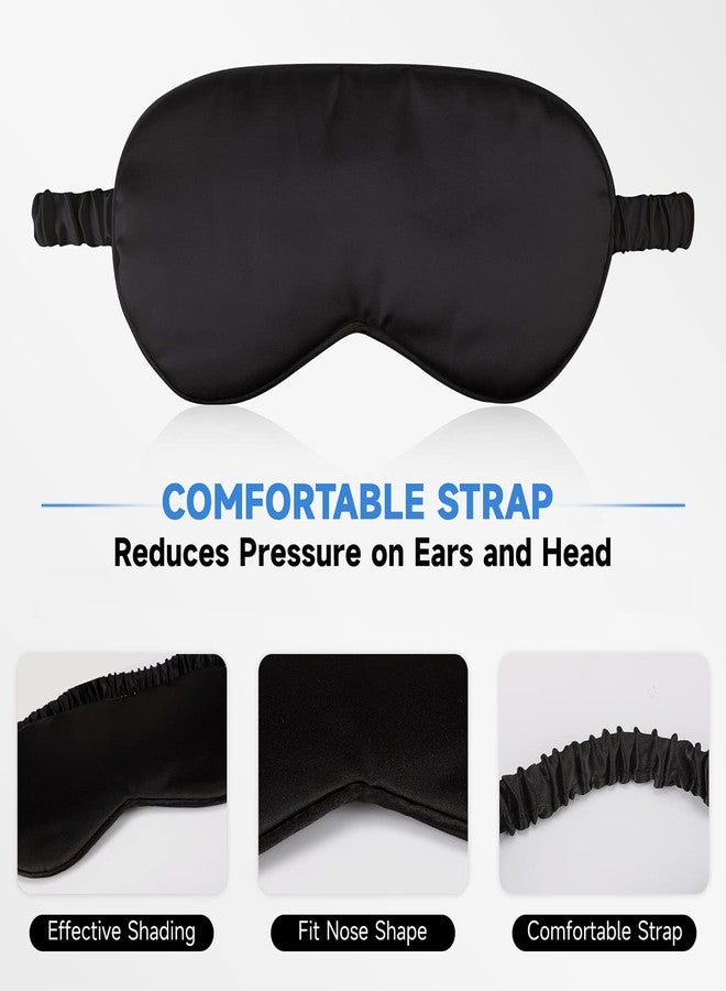 KILOW Sleep Mask, Super Soft Silk Eye Mask Cover for Sleeping, Eye Mask with Elastic Strap, Comfortable Night Sleeping Mask for Women Men (2 Pack - Image 4