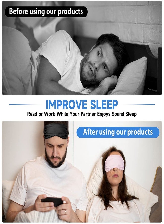 KILOW Sleep Mask, Super Soft Silk Eye Mask Cover for Sleeping, Eye Mask with Elastic Strap, Comfortable Night Sleeping Mask for Women Men (2 Pack - Image 3