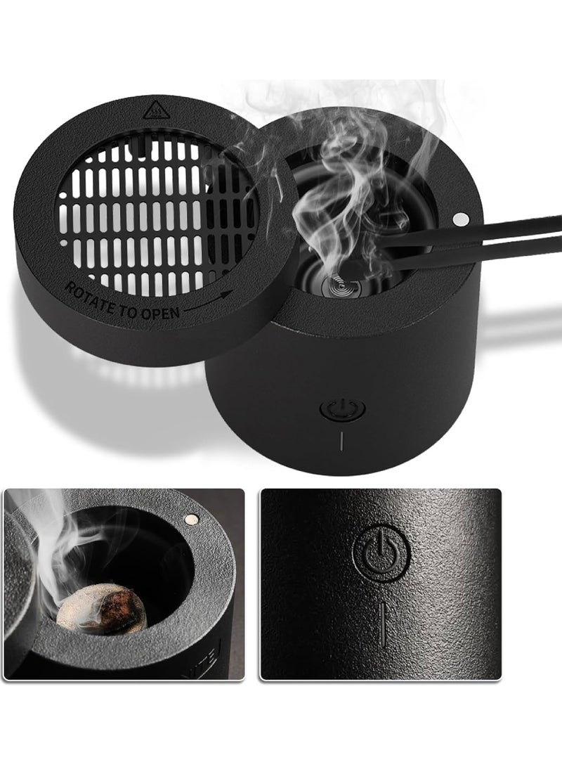 Rock Pow Mini Incense Burner, Chargeble Electric Bakhoor, Aromatherapy Machine Bakhoor Burner, Portable Resin Burner for Office & Home Decor, Arabia Incense/Bakhoor Burner - Image 2