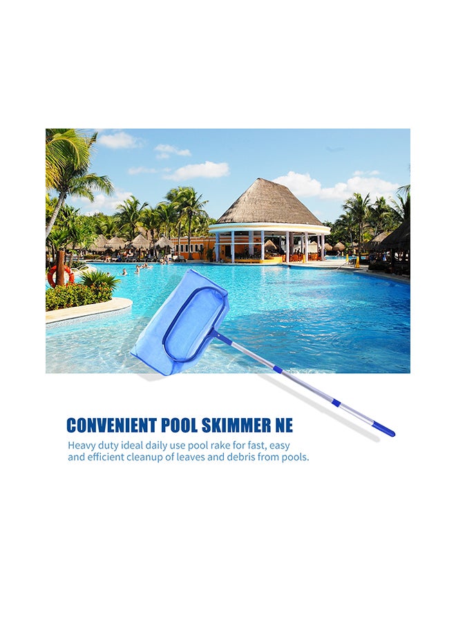 Loquat Telescopic Swimming Pool Leaf Rake Cleaning Skimmer Net Blue 41x3.5x32centimeter - Image 2