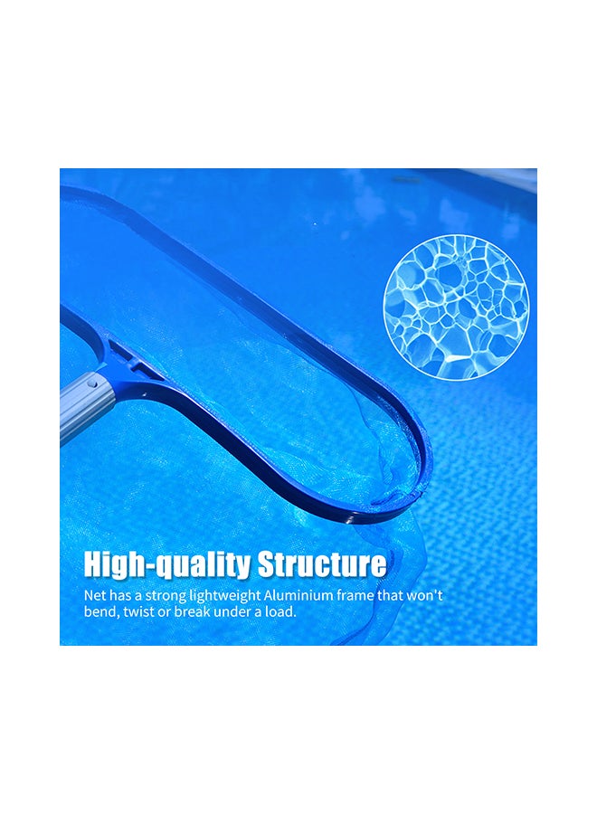 Loquat Telescopic Swimming Pool Leaf Rake Cleaning Skimmer Net Blue 41x3.5x32centimeter - Image 4