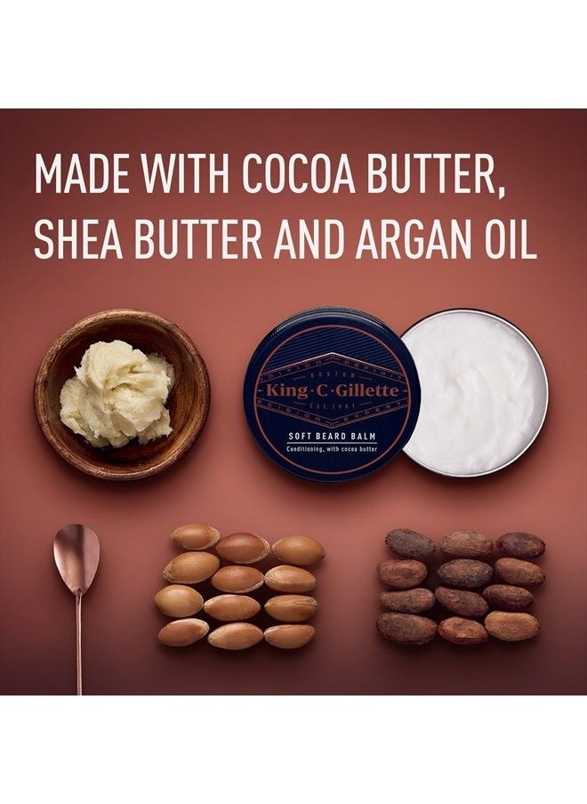 King C. Gillette - Soft Beard Balm, Deep Conditioning with Cocoa Butter, Argan Oil and Shea Butter - Image 1